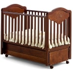 Baby Italia Gioco Lux детская кроватка-маятник (125х63 см.) со стразами античный орех