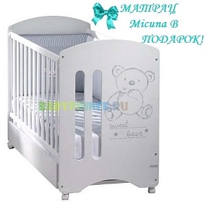 Детская кроватка Micuna Sweet bear Белый с матрацем CH-620 (120х60)